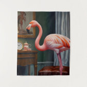 De gezellige hoek van Flamingo Wandkleed (Voorkant)