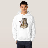 De gezellige kat slurpende noedels hoodie (Voorkant volledig)