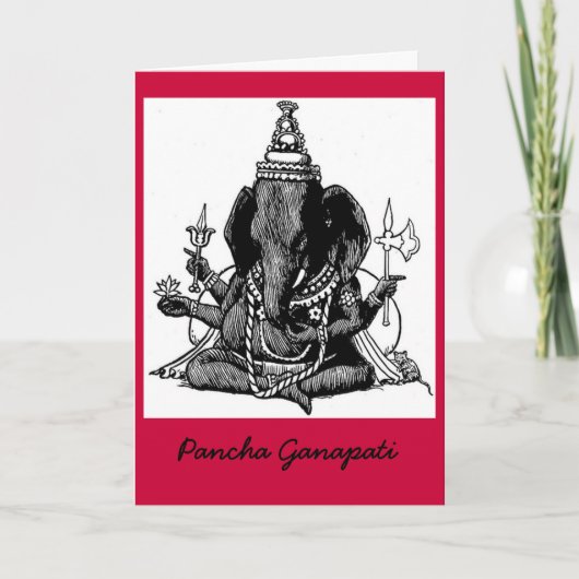 De gezette Tekening van de Lijn Ganesh Feestdagen Kaart (Voorkant)