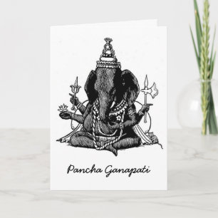 De gezette Tekening van de Lijn Ganesh Feestdagen Kaart