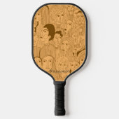 De gezichten van Art Brown op licht Sinaasappel Pickleball Paddle (Voorkant)