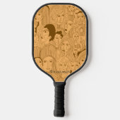 De gezichten van Art Brown op licht Sinaasappel Pickleball Paddle (Achterkant)