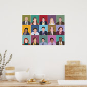De gezichten van de Kantoor Poster (Keuken)