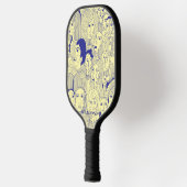 De gezichten van de kunst blauw op geel pickleball paddle (Links)
