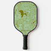 De gezichten van de Olijfkunst op Mint Green Pickleball Paddle (Achterkant)