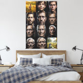 De gezichten van de tijd: een reis door het leven canvas afdruk (Insitu (Slaapkamer))