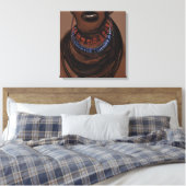 De gezichten van de volkeren van Afrika Canvas Afdruk (Insitu (Slaapkamer))