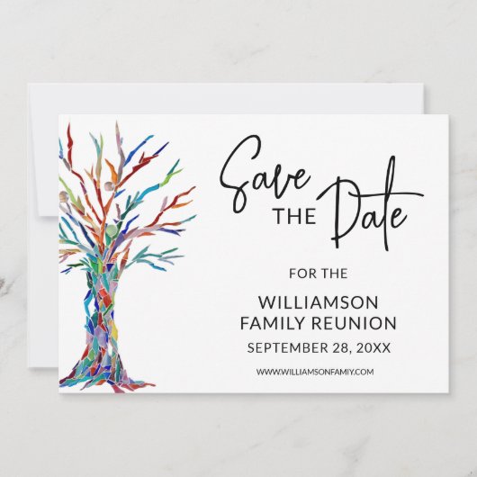 De Gezinshereniging bewaart de Datum Save The Date (Voorkant)