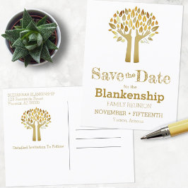 De gezinshereniging bewaart de datum waarop de bom aankondigingskaart