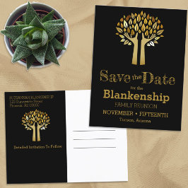 De gezinshereniging bewaart de datum waarop de bom aankondigingskaart