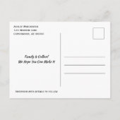 De gezinshereniging bewaart de datum waarop de bom aankondigingskaart (Achterkant)