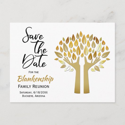 De gezinshereniging bewaart de datum waarop de bom aankondigingskaart (Voorkant)