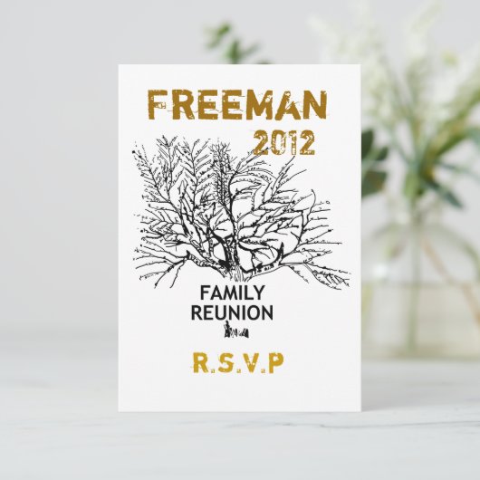 De gezinshereniging van de datum opslaan RSVP kaartje (Staand voorkant)