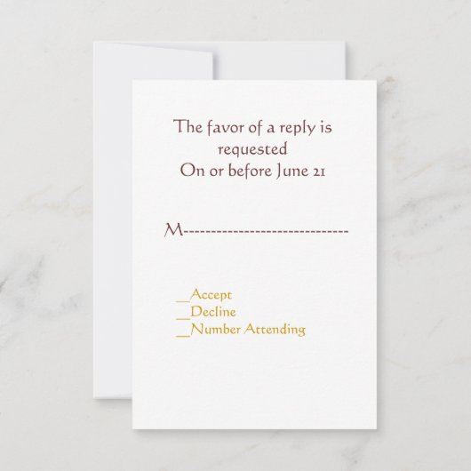 De gezinshereniging van de datum opslaan RSVP kaartje (Achterkant)