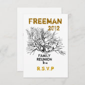De gezinshereniging van de datum opslaan RSVP kaartje (Voorkant / Achterkant)