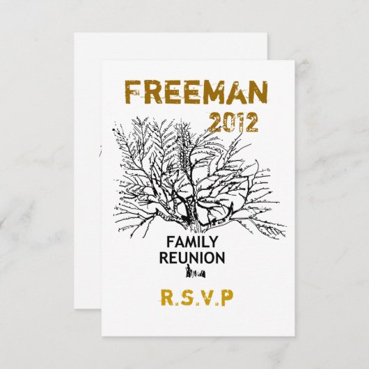 De gezinshereniging van de datum opslaan RSVP kaartje (Voorkant / Achterkant)