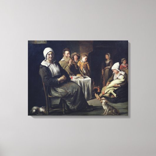 De gezinsmaaltijden canvas afdruk (Voorkant)