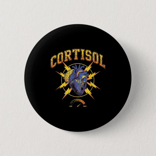 De gezondheidseffecten van hoge cortisolspiegels ronde button 5,7 cm (Voorkant)