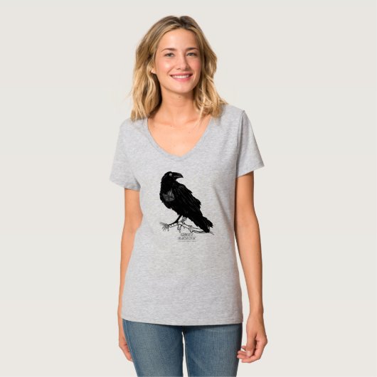 De Ghost in mijn machine "Raven" T-Shirt - V-Neck (Voorkant volledig)