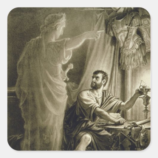 De Ghost van Julius Caesar, in het spel van Willia Vierkante Sticker (Voorkant)