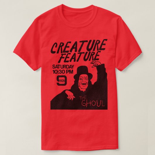 De Ghoul Host van Creature Feature WGN Chicago T-shirt (Design voorkant)