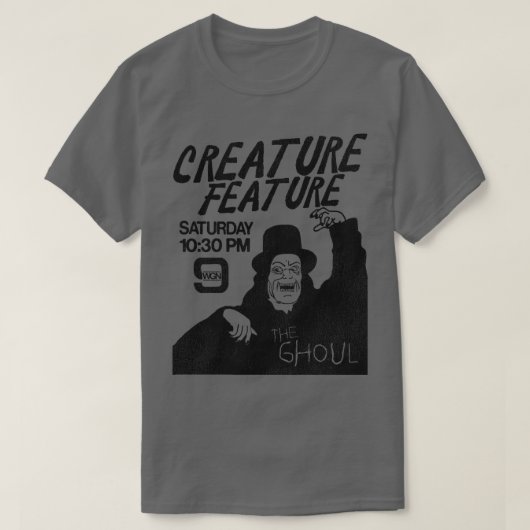 De Ghoul Host van Creature Feature WGN Chicago T-shirt (Design voorkant)