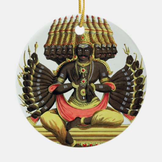 De Giant Ravana (kleurenlitho) Keramisch Ornament (Voorkant)