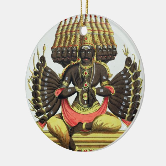 De Giant Ravana (kleurenlitho) Keramisch Ornament (Links)