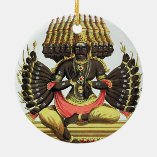 De Giant Ravana (kleurenlitho) Keramisch Ornament (Achterkant)