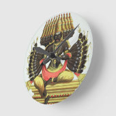 De Giant Ravana (kleurenlitho) Ronde Klok (Hoek)