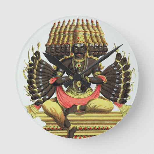 De Giant Ravana (kleurenlitho) Ronde Klok (Voorkant)