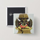 De Giant Ravana (kleurenlitho) Vierkante Button 5,1 Cm (Voorkant /achterkant)