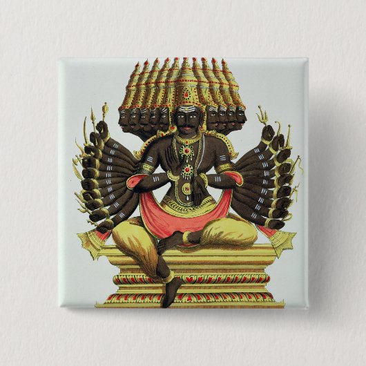 De Giant Ravana (kleurenlitho) Vierkante Button 5,1 Cm (Voorkant)