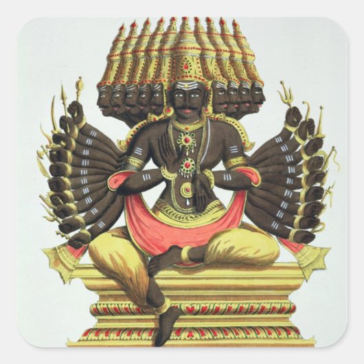 De Giant Ravana (kleurenlitho) Vierkante Sticker (Voorkant)