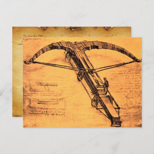 DE GIANT ROSSBOW, Antiek perkament Briefkaart (Voorkant / Achterkant)