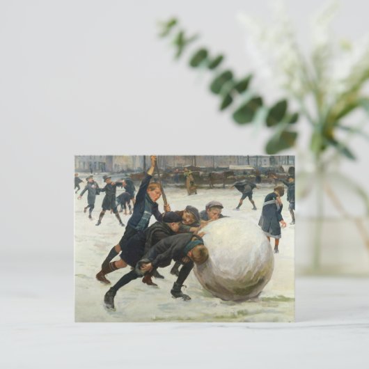 De Giantest Sneeuwbal, 1903 Briefkaart (Staand voorkant)