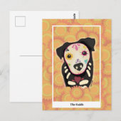 De Gids – Día de los Muertos Hond Tarot Kunst Briefkaart (Voorkant / Achterkant)