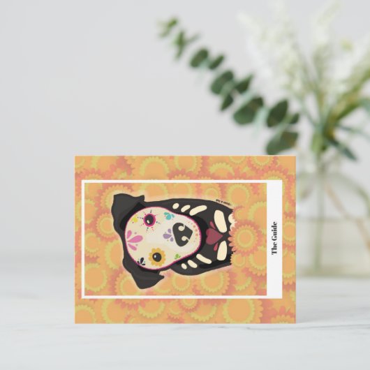 De Gids – Día de los Muertos Hond Tarot Kunst Briefkaart (Staand voorkant)