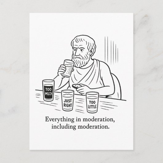 De gids van Aristoteles voor matiging Briefkaart (Voorkant)