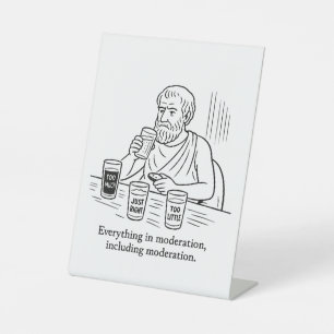 De gids van Aristoteles voor matiging Reclamebord Met Voetstuk