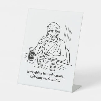 De gids van Aristoteles voor matiging Reclamebord Met Voetstuk