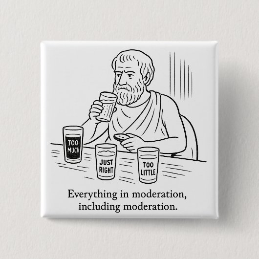 De gids van Aristoteles voor matiging Vierkante Button 5,1 Cm (Voorkant)