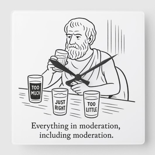 De Gids van Aristoteles voor Matiging Vierkante Klok (Voorkant)