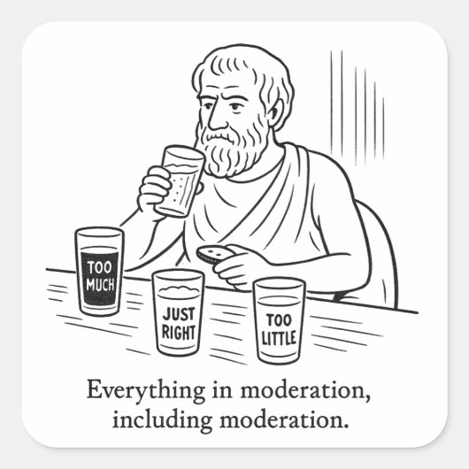 De gids van Aristoteles voor matiging Vierkante Sticker (Voorkant)