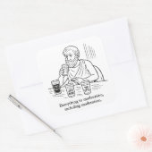 De gids van Aristoteles voor matiging Vierkante Sticker (Envelop)