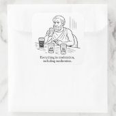 De gids van Aristoteles voor matiging Vierkante Sticker (Tas)