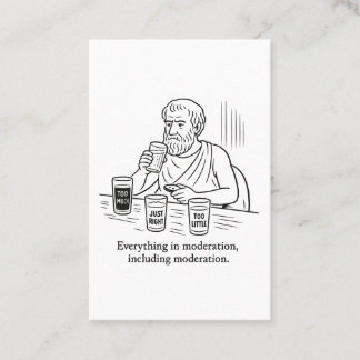 De gids van Aristoteles voor matiging Visitekaartje