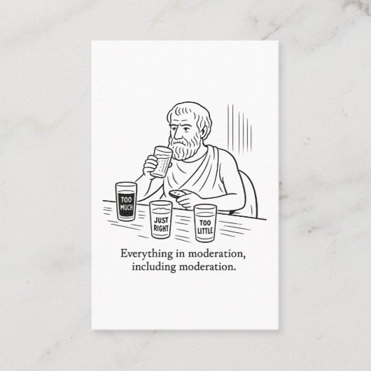 De gids van Aristoteles voor matiging Visitekaartje (Voorkant)