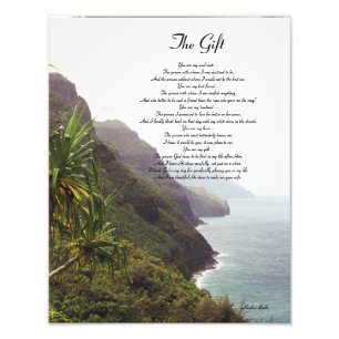 De Gift - een liefdesgedicht, van Heather Bodle Foto Afdruk