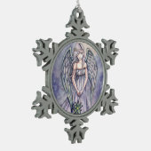 De Gift Engel Fantasy Kunst Tin Sneeuwvlok Ornament (Links)